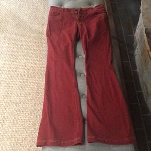 Jeans Red/Rust colored flare jeans size 9
